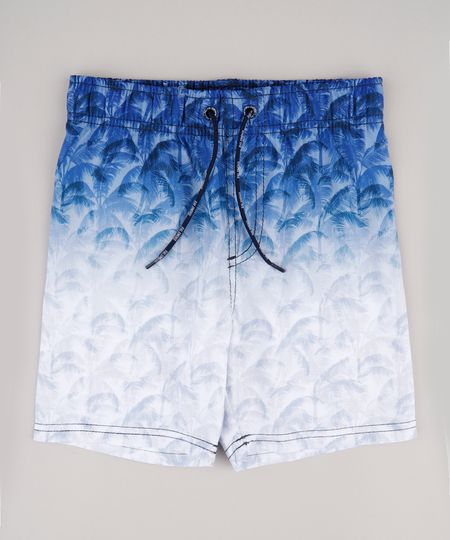 Bermuda-Surf-Infantil-Estampada-de-Coqueiros-com-Degrade-Azul-9667437-Azul_1
