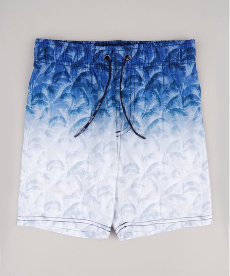 Bermuda-Surf-Infantil-Estampada-de-Coqueiros-com-Degrade-Azul-9667437-Azul_1
