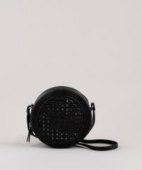 Bolsa-Feminina-Transversal-Redonda-Pequena-com-Tresse-Preta-9614936-Preto_1