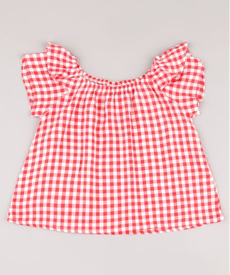 Blusa-Infantil-Estampada-Xadrez-Vichy-com-Babado-Manga-Curta-Vermelha-9682741-Vermelho_1