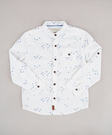 Camisa-Infantil-Estampada-de-Peixe-com-Bolso-Manga-Longa-Gola-Padre-Off-White-9671163-Off_White_1