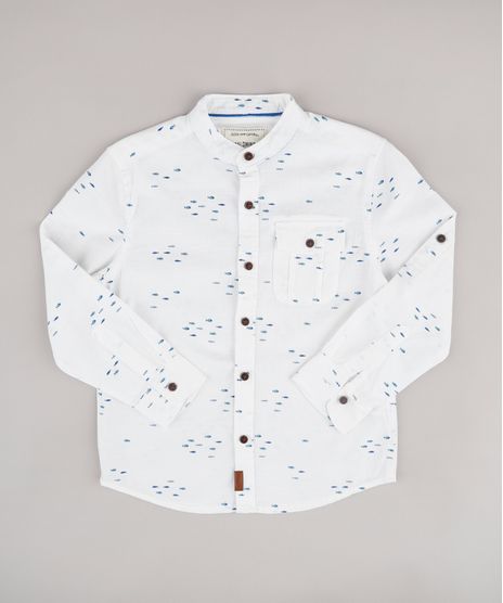 Camisa-Infantil-Estampada-de-Peixe-com-Bolso-Manga-Longa-Gola-Padre-Off-White-9671163-Off_White_1