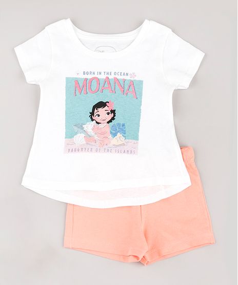 Conjunto-Infantil-Moana-de-Blusa-Manga-Curta---Short-em-Moletom-Coral-9804488-Coral_1