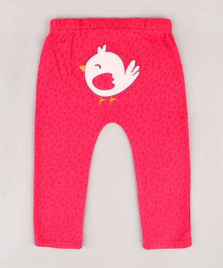 Calca-Infantil-Passarinho-Estampada-de-Folhagens-Rosa-Escuro-9679742-Rosa_Escuro_1