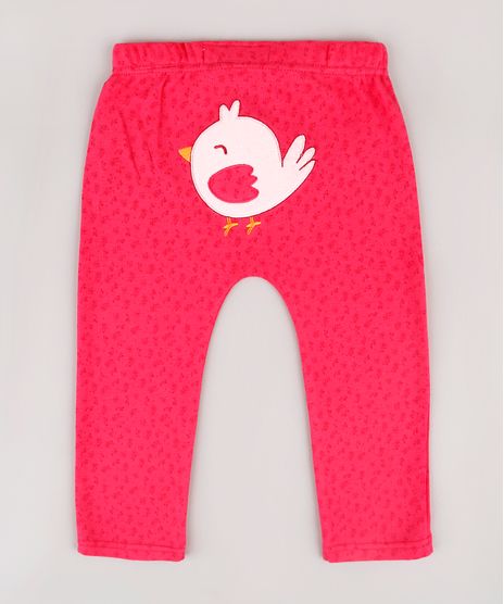 Calca-Infantil-Passarinho-Estampada-de-Folhagens-Rosa-Escuro-9679742-Rosa_Escuro_1