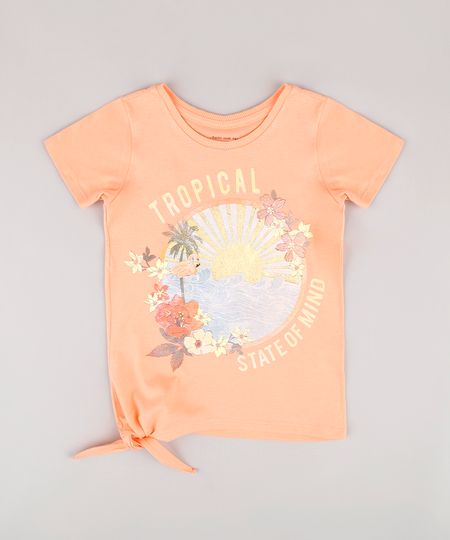 Blusa-Infantil-com-Estampa-Tropical-e-Amarracao-Lateral-Manga-Curta--Coral-9805848-Coral_1