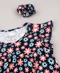Blusa-Infantil-Estampada-Floral-com-Babado-na-Manga---Elastico-de-Cabelo-Scrunchie-Azul-Marinho-9826478-Azul_Marinho_4