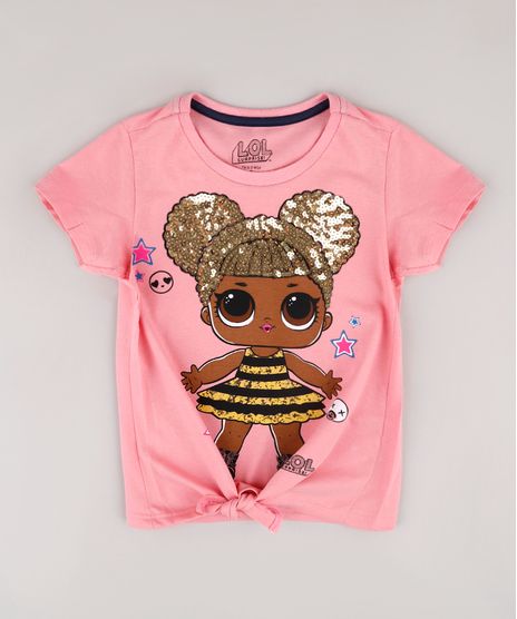 Blusa-Infantil-LOL-Surprise-com-Paete-e-Amarracao-Manga-Curta--Rosa-9805845-Rosa_1