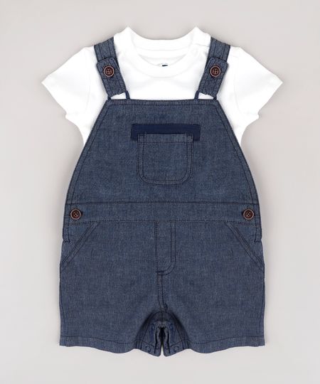 Conjunto-Infantil-de-Jardineira-Jeans-Azul-Escuro---Body-Manga-Curta--Off-White-9681991-Off_White_1
