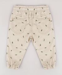 Calca-de-Sarja-Infantil-Jogger-Estampada-de-Dinossauros-com-Bolsos--Kaki-9634621-Kaki_2