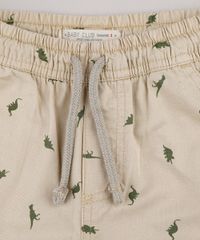 Calca-de-Sarja-Infantil-Jogger-Estampada-de-Dinossauros-com-Bolsos--Kaki-9634621-Kaki_4