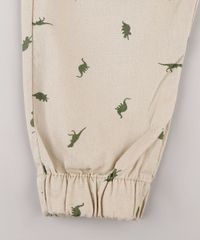 Calca-de-Sarja-Infantil-Jogger-Estampada-de-Dinossauros-com-Bolsos--Kaki-9634621-Kaki_5