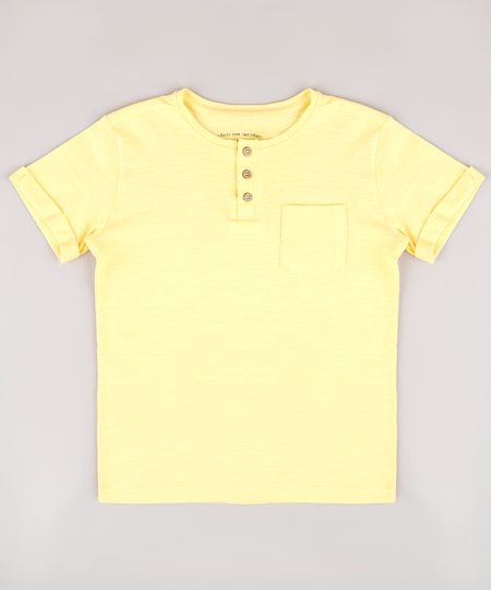 Camiseta-Infantil-com-Bolso-Manga-Curta-Gola-Portuguesa-Amarelo-Claro-9758287-Amarelo_Claro_1
