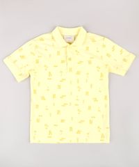 Polo-Infantil-em-Piquet-Estampada-Tropical-Manga-Curta-Amarelo-Claro-9721214-Amarelo_Claro_1