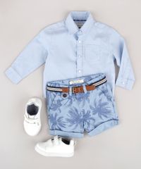 Bermuda-de-Sarja-Infantil-Alfaiatada-Estampada-de-Coqueiro-com-Cinto-Azul-Claro-9662015-Azul_Claro_3