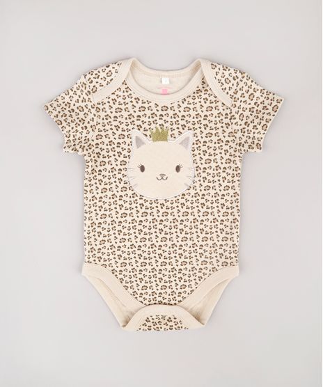 Body-Infantil--Leopardo--Estampado-Animal-Print-Manga-Curta-Bege-9677753-Bege_1