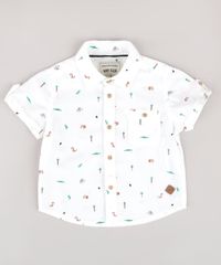 Camisa-Infantil-Estampada-de-Bichos-com-Bolso-Manga-Curta-Off-White-9670876-Off_White_1