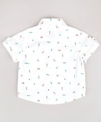 Camisa-Infantil-Estampada-de-Bichos-com-Bolso-Manga-Curta-Off-White-9670876-Off_White_2