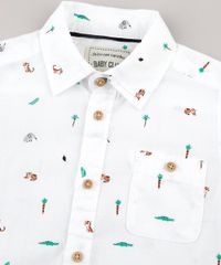 Camisa-Infantil-Estampada-de-Bichos-com-Bolso-Manga-Curta-Off-White-9670876-Off_White_4