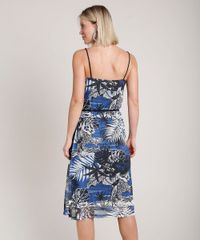 Vestido-Feminino-em-Tule-Estampado-de-Folhagens-Alca-Fina-com-Cinto--Azul-9706146-Azul_2
