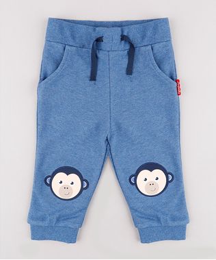 Calca-Infantil-Fisher-Price-Macaco-em-Moletom-Azul-9683675-Azul_1