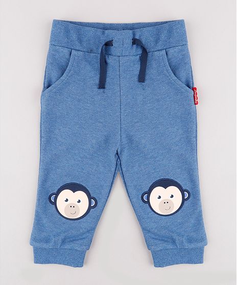 Calca-Infantil-Fisher-Price-Macaco-em-Moletom-Azul-9683675-Azul_1