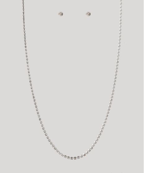 Kit-de-Brinco---Gargantilha-Choker-Folheados-em-Strass-Prateado-9775330-Prateado_1