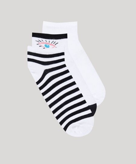 Kit-de-3-Meias-Femininas-Cano-Baixo-com-Estampa-de-Olho-Branco-9798898-Branco_1