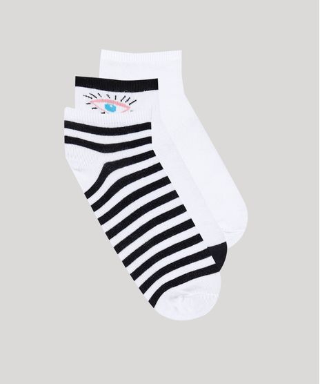 Kit-de-3-Meias-Femininas-Cano-Baixo-com-Estampa-de-Olho-Branco-9798898-Branco_1