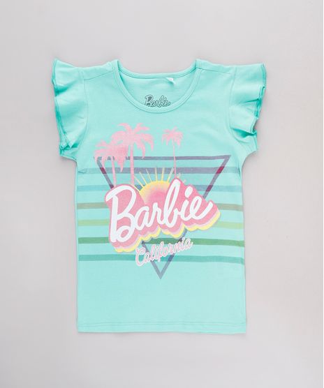 Blusa-Infantil-Barbie-California-com-Glitter-Babado-na-Manga-Verde-Agua-9762714-Verde_Agua_1