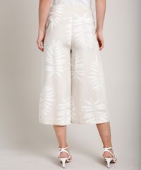 Calca-Feminina-Pantacourt-Estampada-Folhagem-com-Linho-e-Botoes-Kaki-9679908-Kaki_2