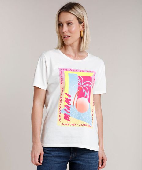 Blusa-Feminina-com-Estampa-de-Coqueiro-Tropical-Manga-Curta-Decote-Redondo-Off-White-9713996-Off_White_1
