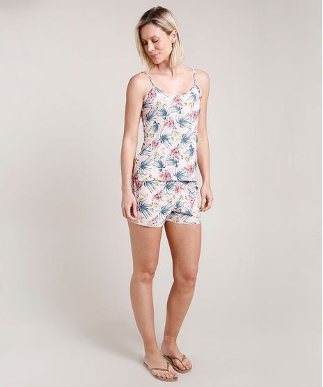 Short-Doll-Feminino-Estampado-de-Folhagens-Rosa-Claro-9704150-Rosa_Claro_1