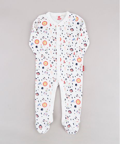Macacao-Infantil-Fisher-Price-Estampado-de-Bichinhos-Espaciais-Manga-Longa-Branco-9682813-Branco_1