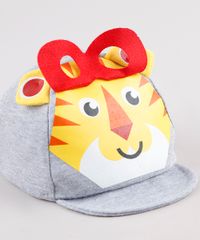 Bone-Infantil-Fisher-Price-Aba-Reta-com-Estampa-Interativa-de-Tigre-Cinza-Mescla-9788913-Cinza_Mescla_3