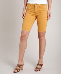Bermuda-de-Sarja-Feminina-Ciclista--Mostarda-9816105-Mostarda_1
