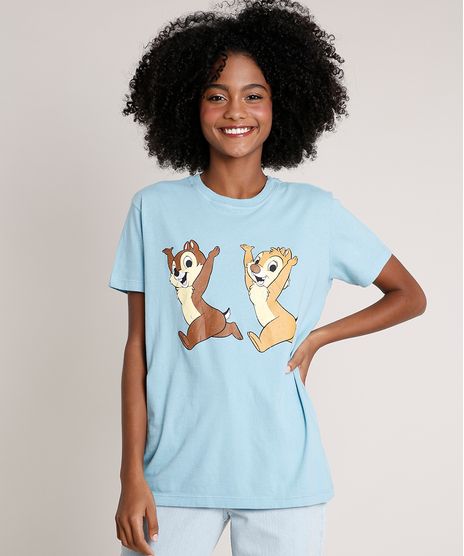 T-Shirt-Feminina-Mindset-Tico-e-Teco-Manga-Curta-Decote-Redondo-Azul-Claro-9846883-Azul_Claro_1