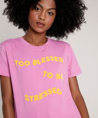 T-Shirt-Feminina-Mindset--Too-Blessed--Manga-Curta-Decote-Redondo-Rosa-9846900-Rosa_4