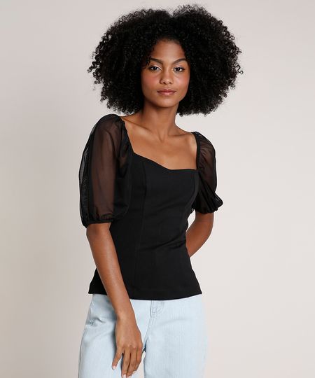 Blusa-Feminina-Mindset-Manga-Bufante-em-Tule-Decote-Princesa-Preta-9854006-Preto_1