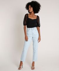 Blusa-Feminina-Mindset-Manga-Bufante-em-Tule-Decote-Princesa-Preta-9854006-Preto_3