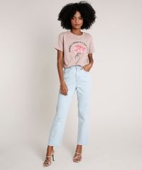 T-Shirt-Feminina-Mindset-Rosa--I-Didn-t-Call-Back--Manga-Curta-Decote-Redondo-Bege-Escuro-9843838-Bege_Escuro_3