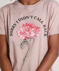 T-Shirt-Feminina-Mindset-Rosa--I-Didn-t-Call-Back--Manga-Curta-Decote-Redondo-Bege-Escuro-9843838-Bege_Escuro_4