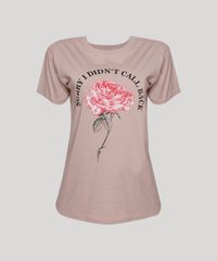 T-Shirt-Feminina-Mindset-Rosa--I-Didn-t-Call-Back--Manga-Curta-Decote-Redondo-Bege-Escuro-9843838-Bege_Escuro_5