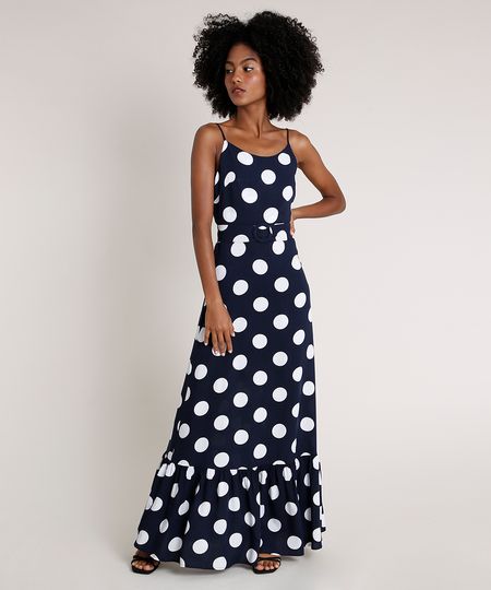 vestido longo estampado com cinto
