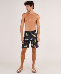 Bermuda-Surf-Masculina-Estampada-Tropical-com-Bolso-Preta-9763645-Preto_3