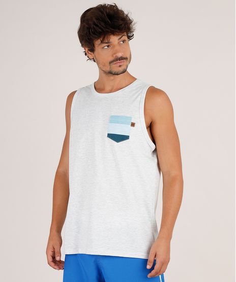 Regata-Masculina-com-Bolso-Listrado-Gola-Careca-Cinza-Mescla-Claro-9766765-Cinza_Mescla_Claro_1