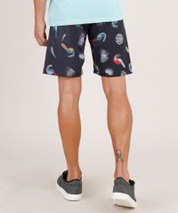 Bermuda-Surf-Masculina-Estampada-de-Tucanos-e-Folhagens-Preta-9754290-Preto_4
