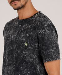 Camiseta-Masculina-Marmorizada-com-Coqueiro-Manga-Curta-Gola-Careca-Preta-9753321-Preto_4