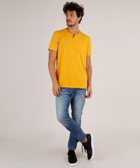 Camiseta-Masculina-Basica-Manga-Curta-Gola-Portuguesa-Mostarda-9776427-Mostarda_3