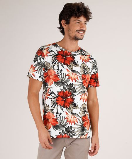 Camiseta-Masculina-Mickey-Estampada-de-Folhagens-Manga-Curta-Gola-Careca-Off-White-9810332-Off_White_1